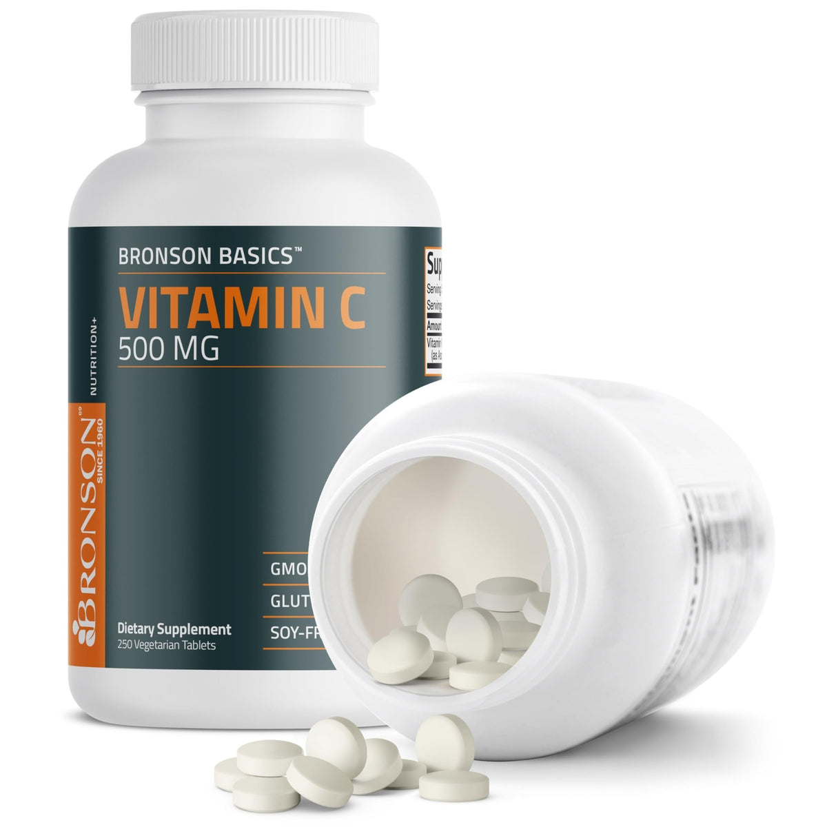 Bronson Vitamin C 500 MG Supports a Healthy Immune System & Antioxidant Protection, Non-GMO, 250 Vegetarian Tablets - FENGGESTORE20