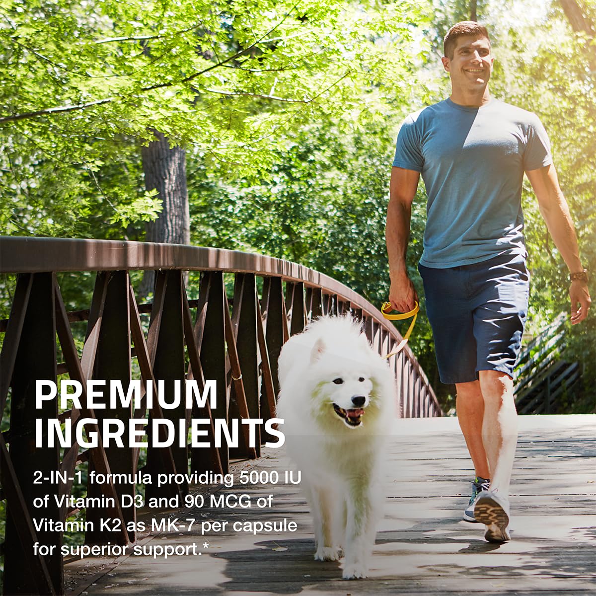 Bronson Vitamin K2 D3 (MK7) Supplement Non-GMO Formula Vitamin D3 5000IU (125 mcg) & 90 mcg K2 MK-7 - FENGGESTORE20