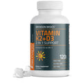 Bronson Vitamin K2 D3 (MK7) Supplement Non-GMO Formula Vitamin D3 5000IU (125 mcg) & 90 mcg K2 MK-7, Easy to Swallow D - FENGGESTORE20