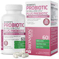Bronson Women's Probiotic 50 Billion CFU + Prebiotic with Cranberry & D-Mannose – Vaginal Health, Healthy Digestion, Immune Function and Urinary Tract Support, Non-GMO, 60 Vegetarian Capsules - FENGGESTORE20