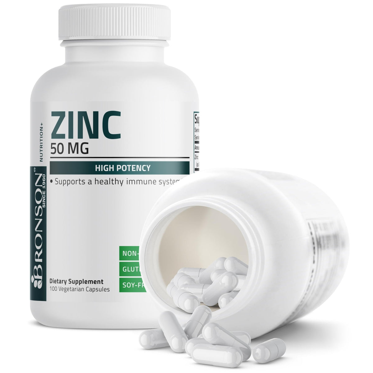 Bronson Zinc 50mg Complex High Potency Immune Support Supplement & Antioxidant and Skin Health - FENGGESTORE20