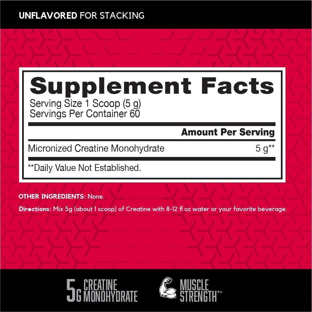 BSN Micronized Creatine Monohydrate Powder, Unflavored Creatine Powder, Micronized, Supports Muscle Building, Supports Muscle Strength, Gym Supplement - FENGGESTORE20