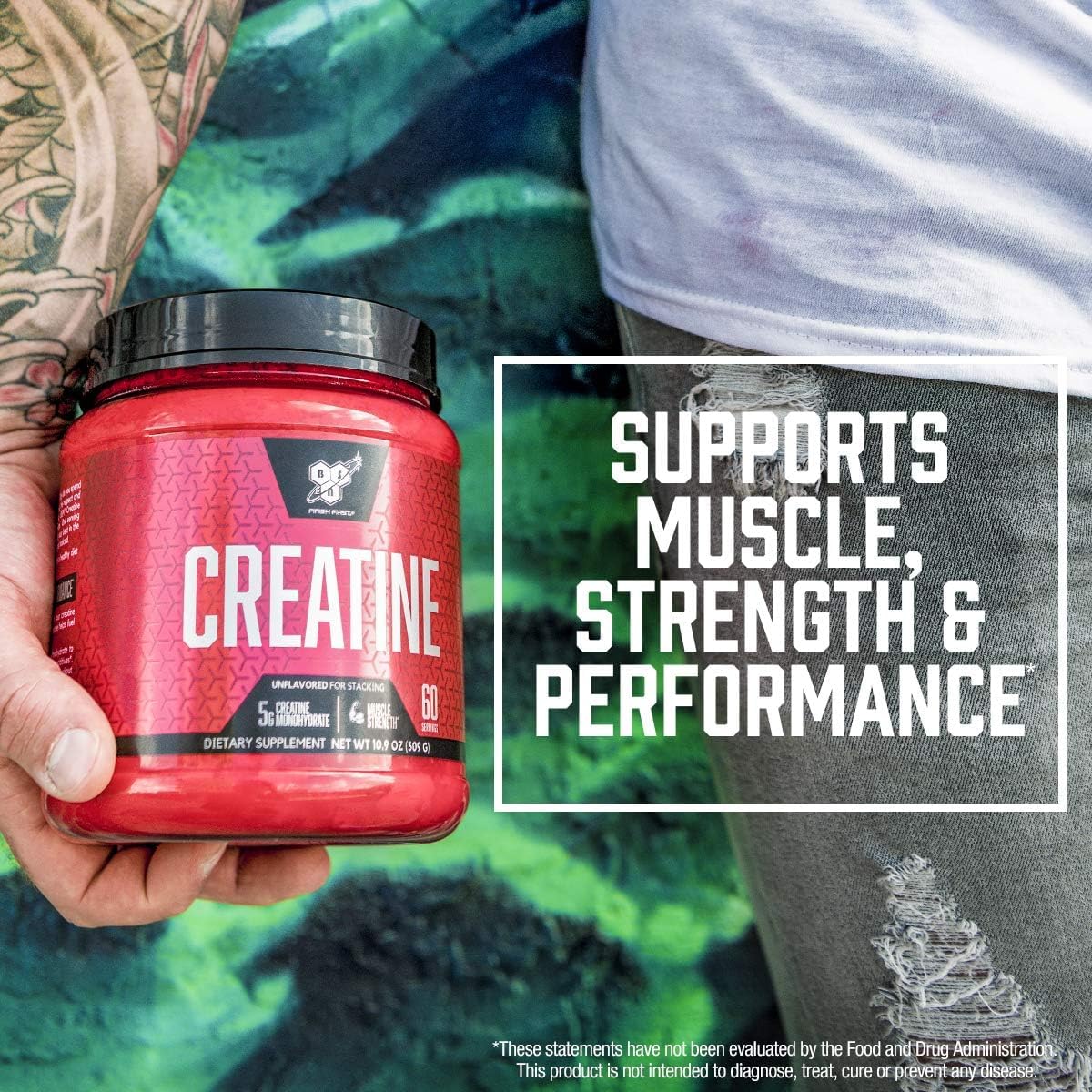 BSN Micronized Creatine Monohydrate Powder, Unflavored Creatine Powder, Micronized, Supports Muscle Building, Supports Muscle Strength, Gym Supplement - FENGGESTORE20