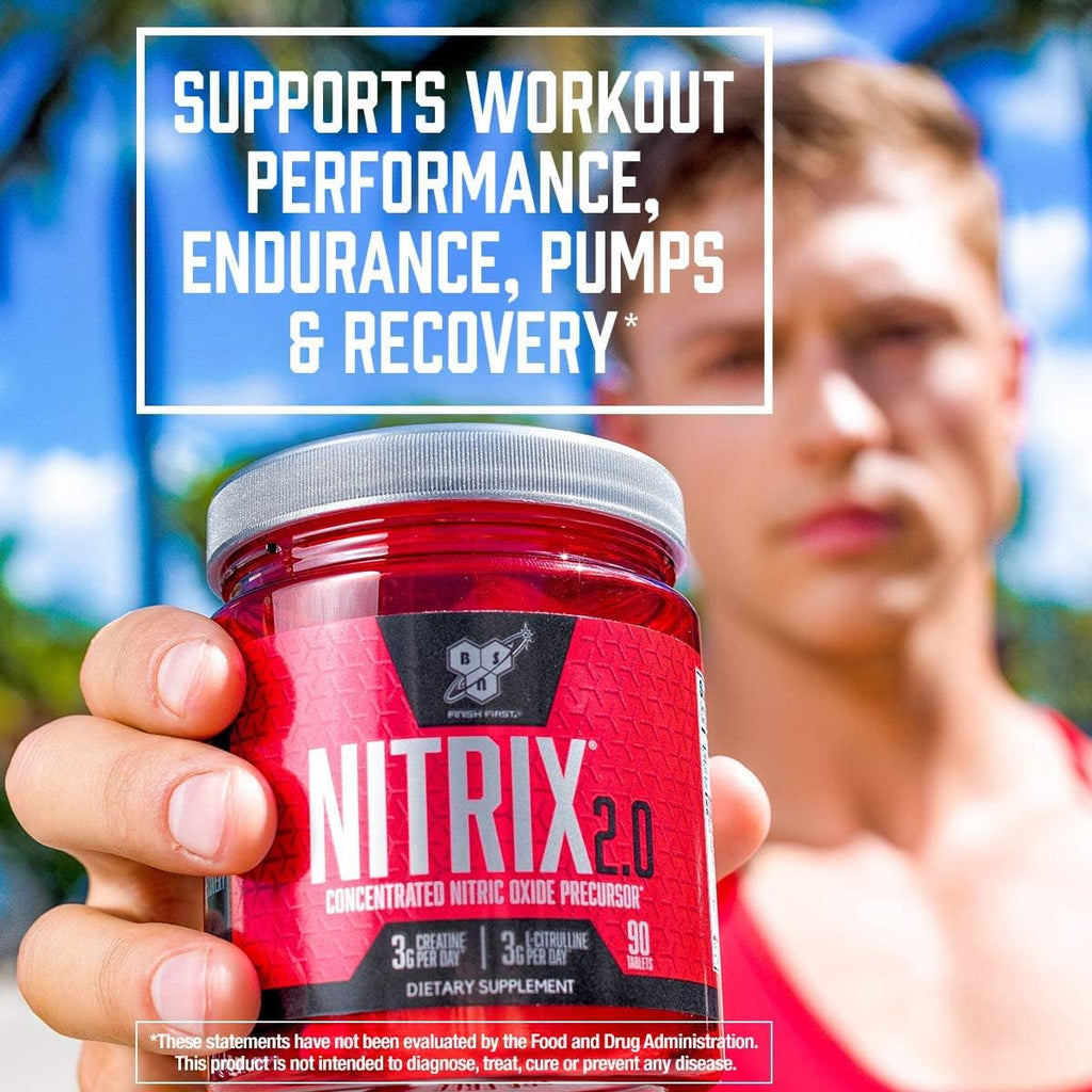 BSN NITRIX 2.0, Workout Supplement, Nitric Oxide Precursors, 3g Creatine, 3g L Citrulline, L-Citrulline, Supports Workout Performance, Pumps, Muscle Recovery - FENGGESTORE20