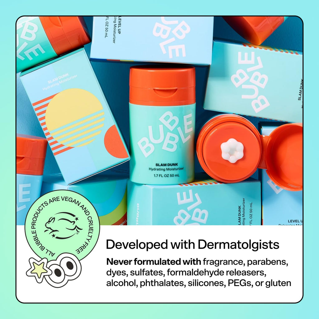 Bubble Skincare Slam Dunk Hydrating Face Moisturizer - Travel Size Lightweight Face Lotion - FENGGESTORE20