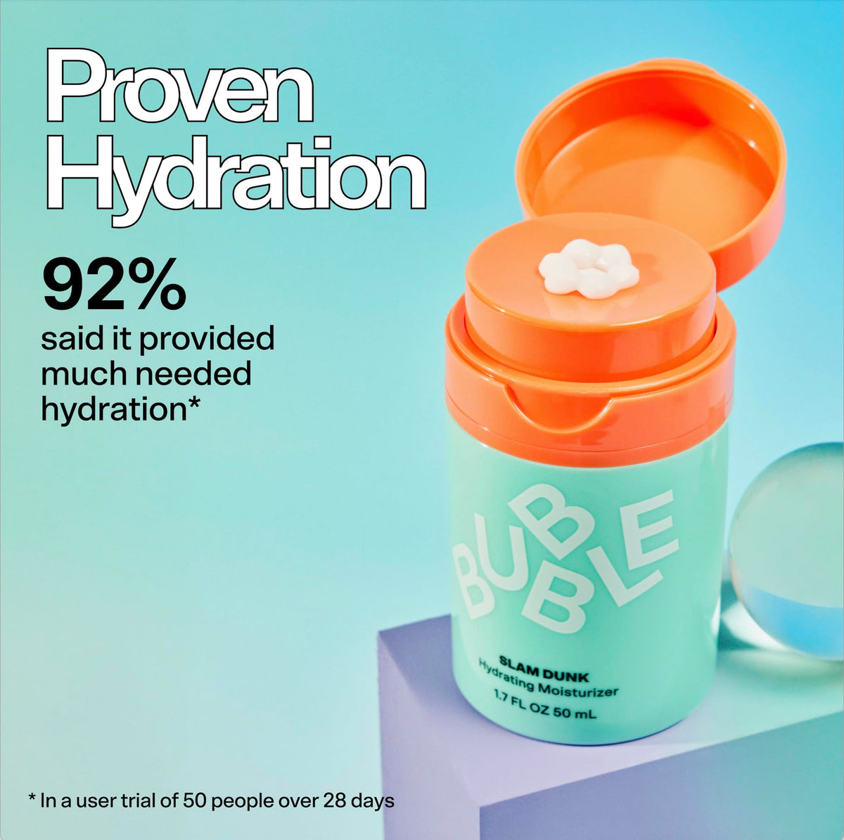 Bubble Skincare Slam Dunk Hydrating Face Moisturizer - Travel Size Lightweight Face Lotion - FENGGESTORE20