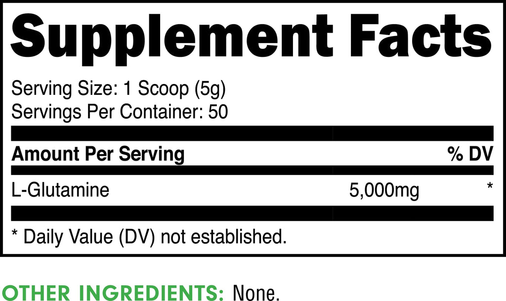 Bucked Up L-Glutamine (5000mg), Essentials (50 Servings, 250 Grams) - FENGGESTORE20