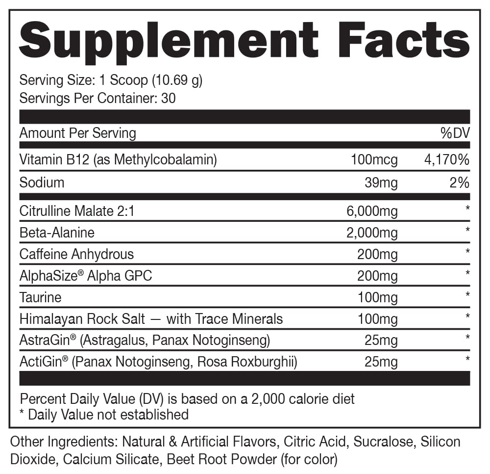 Bucked Up Pre Workout - Best Tasting - 6 Grams Citrulline, 2 Grams Beta Alanine Non Proprietary Blend, Powder (Strawberry Kiwi) - FENGGESTORE20