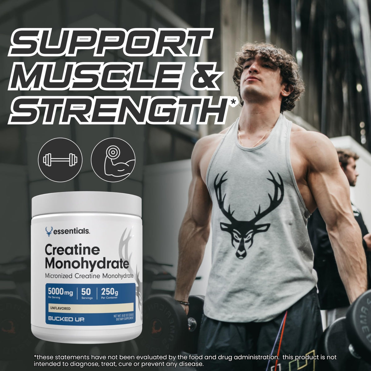 Bucked Up Pure Micronized Creatine Monohydrate for Women and Men - Easy to Mix and Unflavored - 5G Per Serving - FENGGESTORE20
