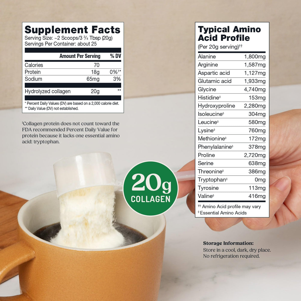Bulletproof Unflavored Collagen Peptides Powder, 20g Grass-Fed Collagen Protein and Amino Acids for Skin - FENGGESTORE20