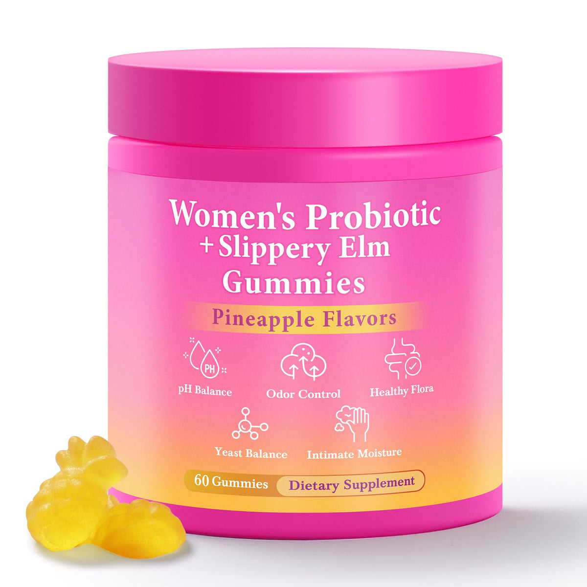 BURMINY Her Juicy Feminine Probiotics Gummies, Premium Feminine Balance Probiotics with Slippery Elm for Women's pH Balance and Freshness – Support Daily Wellness - FENGGESTORE20