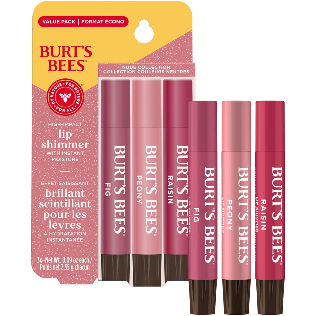 Burt's Bees Easter Basket Stuffers, Lip Shimmer Nude Collection, Tinted Lip Balm, Moisturizing for All Day Hydration with Natural Glowy Finish - FENGGESTORE20