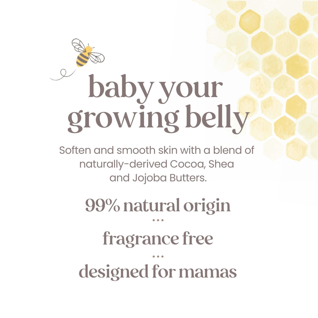 Burt's Bees Mama Belly Butter Stretch Mark Cream for Pregnancy Massages Body & Reduces Scar Appearance, Prenatal & Postnatal Tummy Skin Care - FENGGESTORE20