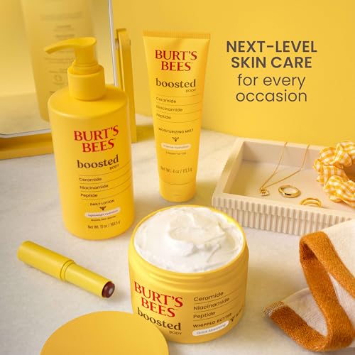 Burt’s Bees Tinted Boosted Balm, Misty Mauve, Hydrating Tinted Lip Balm with Vitamin C, E, and F Core, 24 Hour Lip Moisturizer with Responsibly Sourced Beeswax, 100% Natural Origin, 1 Count, 0.16oz - FENGGESTORE20