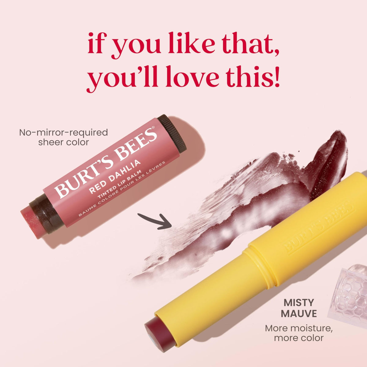 Burt’s Bees Tinted Boosted Balm, Misty Mauve, Hydrating Tinted Lip Balm with Vitamin C, E, and F Core, 24 Hour Lip Moisturizer with Responsibly Sourced Beeswax, 100% Natural Origin, 1 Count, 0.16oz - FENGGESTORE20
