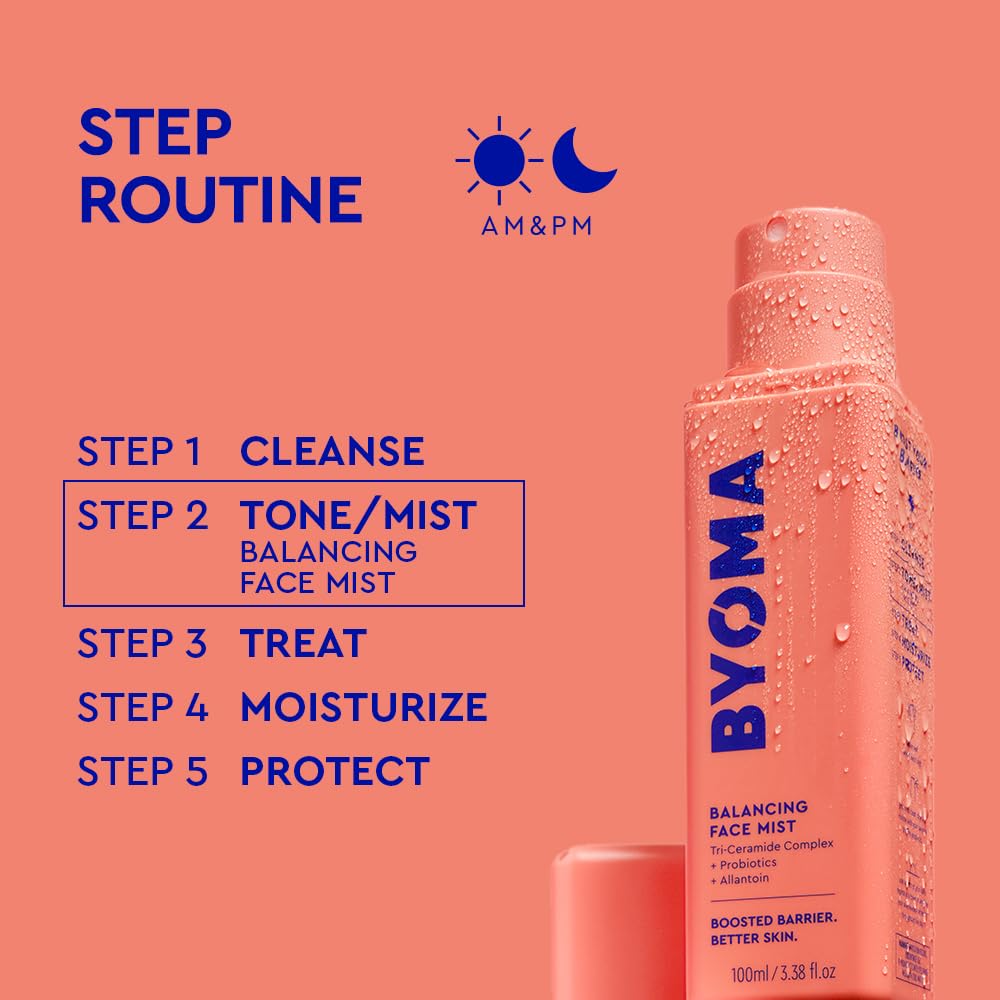BYOMA Balancing Face Mist - pH Balanced Face Toner with Ceramides, Probiotics & Allantoin - Alcohol Free Toner Spray - Balance - FENGGESTORE20