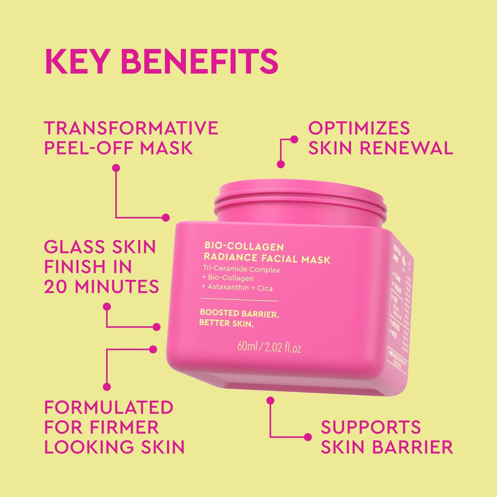 BYOMA Bio-Collagen Radiance Facial Mask - Transformative Liquid Sheet Mask for Glass Skin - Instant radiance, Visibly Improved Elasticity - FENGGESTORE20