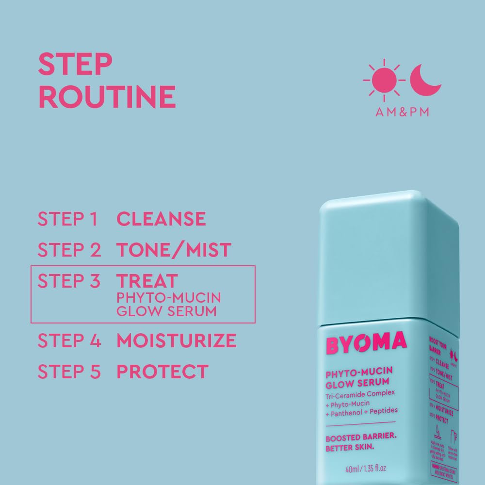 BYOMA Phyto-Mucin Glow Serum - Mucin Face Serum for Glass Skin - Plumps, Primes - FENGGESTORE20