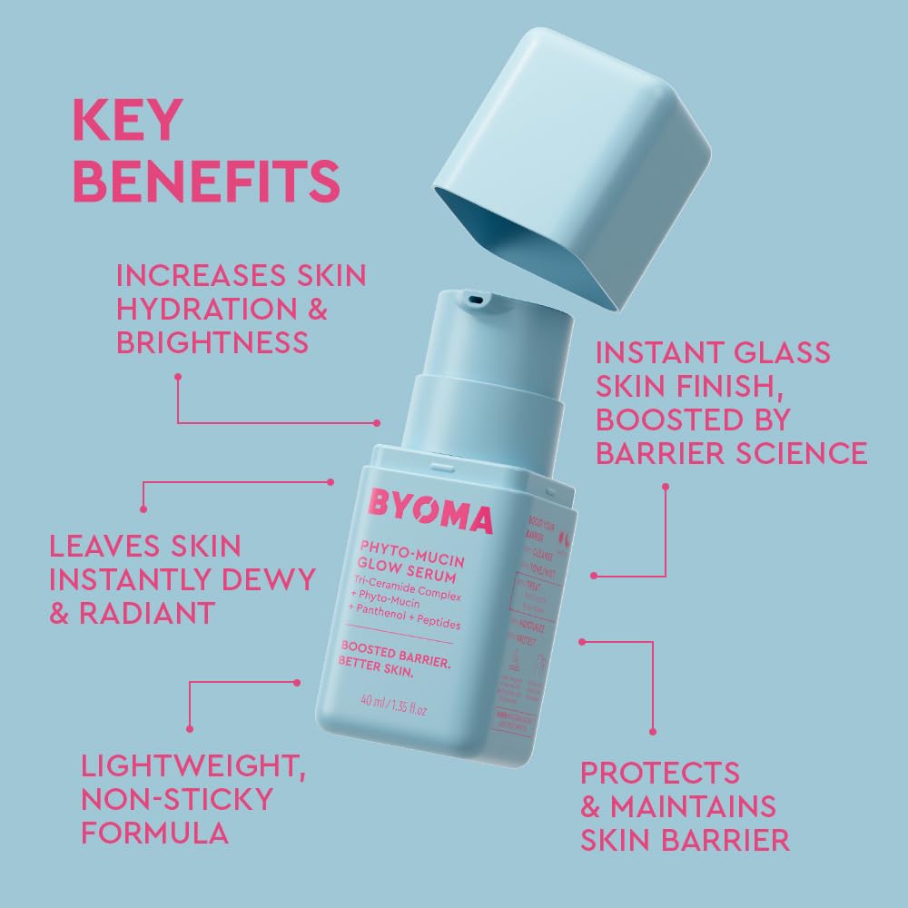 BYOMA Phyto-Mucin Glow Serum - Mucin Face Serum for Glass Skin - Plumps, Primes - FENGGESTORE20