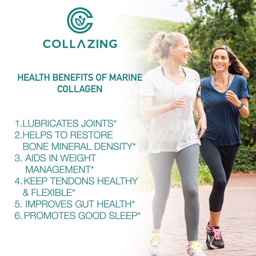 C COLLAZING - Alaskan Wild-Caught Marine Collagen Peptides with Hyaluronic Acid & Vitamin C - Supports Skin, Hair, Nails, Joints & Bones - Type 1 & 3 Collagen - FENGGESTORE20