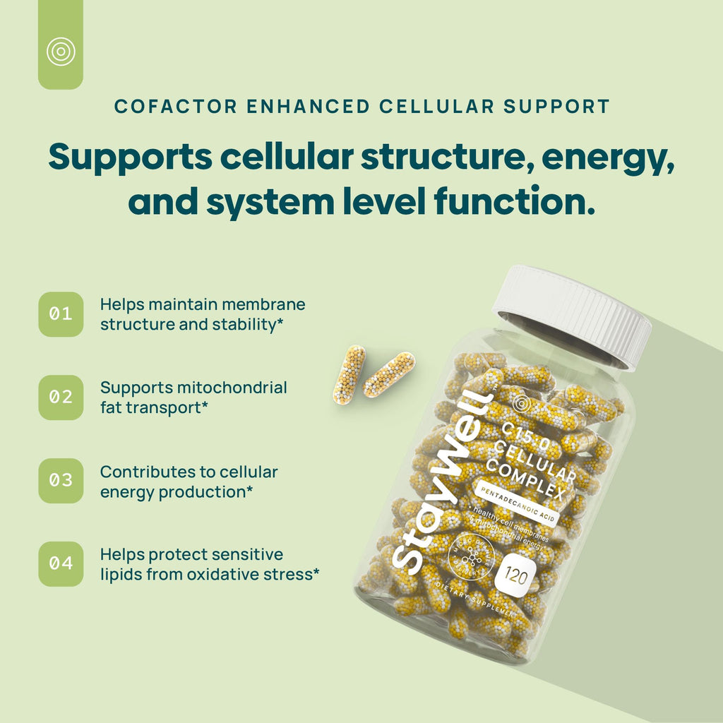C15:0 Pentadecanoic Acid Supplement | Longevity, Cellular & Membrane Support, Micro-Granule Enhanced Absorption, Phosphatidylcholine, L-Carnitine, - FENGGESTORE20