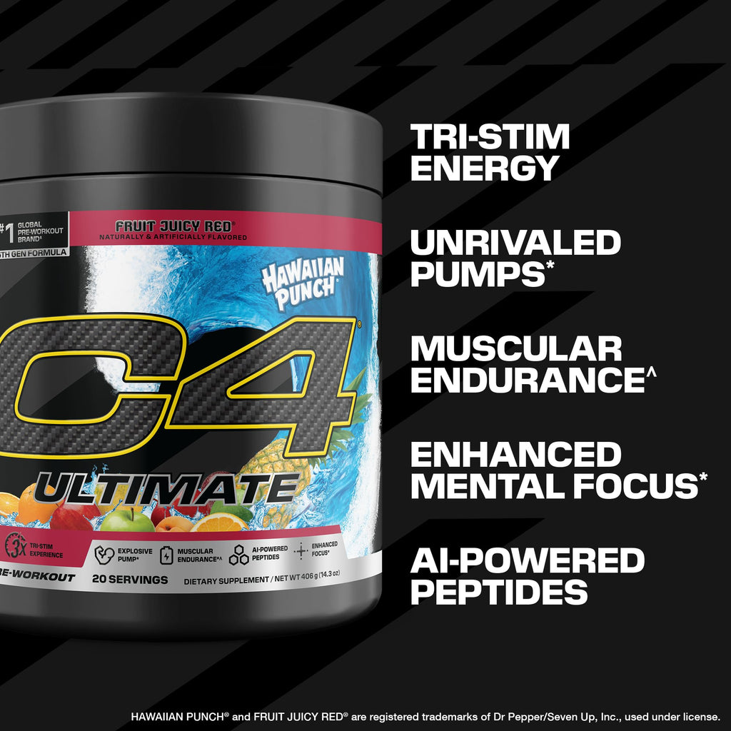 C4 Ultimate Pre Workout Powder - Sugar Free Preworkout Energy Supplement for Men & Women - 300mg Caffeine + TeaCrine + Dynamine + Creatine - FENGGESTORE20