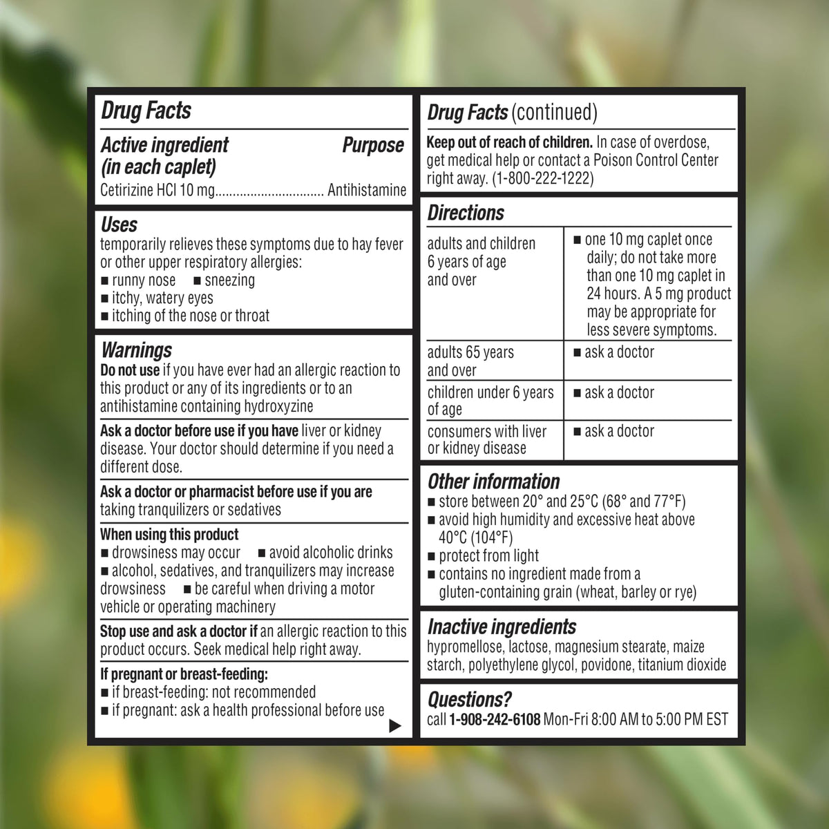 Cabinet: Cetirizine Hcl 10mg Allergy Relief Tablets | Non-Drowsy Antihistamine for 24-Hour Indoor & Outdoor (Aluminum - 300 Count) - FENGGESTORE20