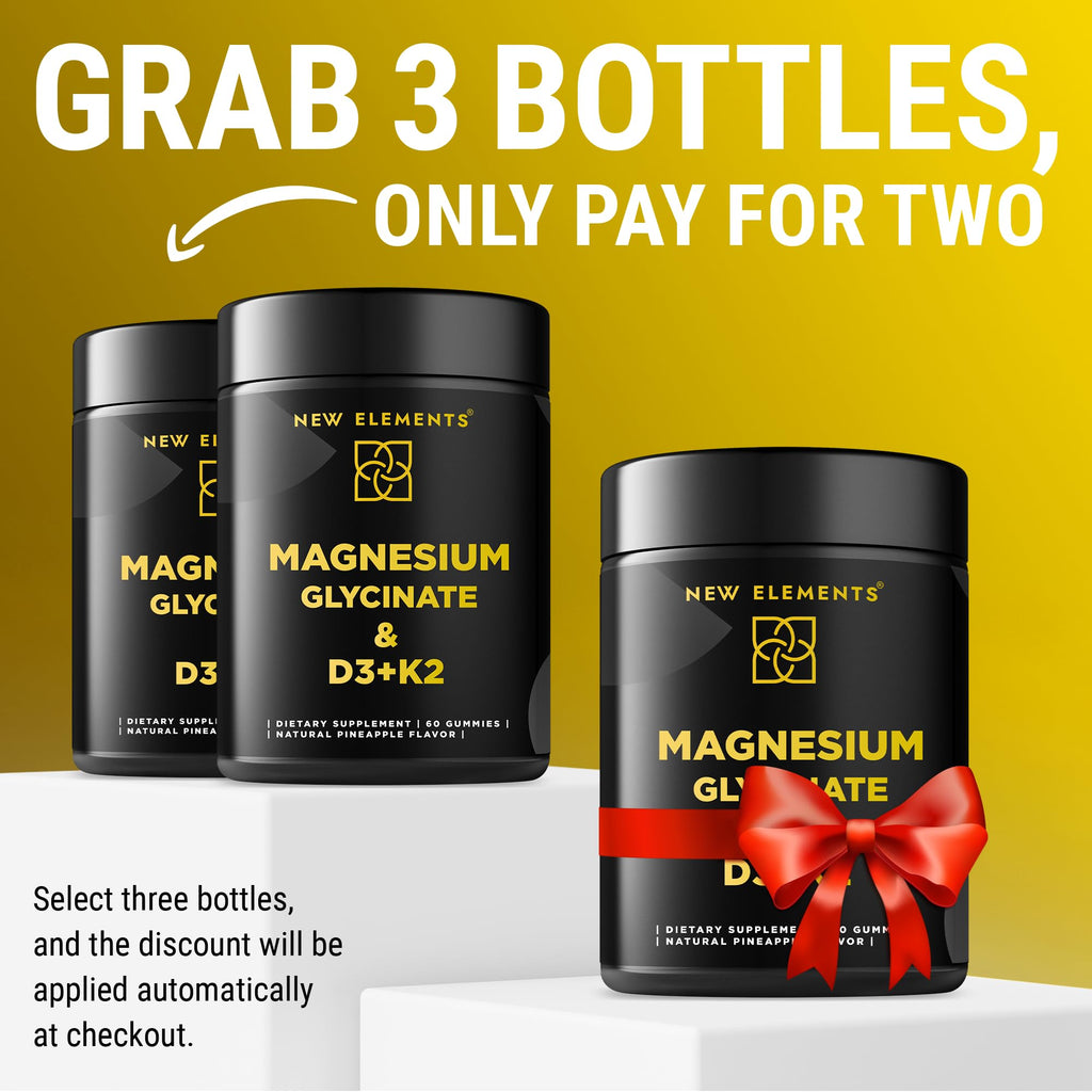 Calm Magnesium Glycinate Gummies 500mg with High-Potency Vitamin D3 10000iu & Vitamin K2 100mcg | Stress Relief, Relaxation & Bone Support for Adults - FENGGESTORE20