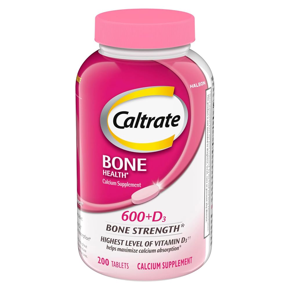 Caltrate 600 Plus D3 Calcium and Vitamin D Supplement Tablets, Bone Health Supplements for Adults - 200 Count - FENGGESTORE20