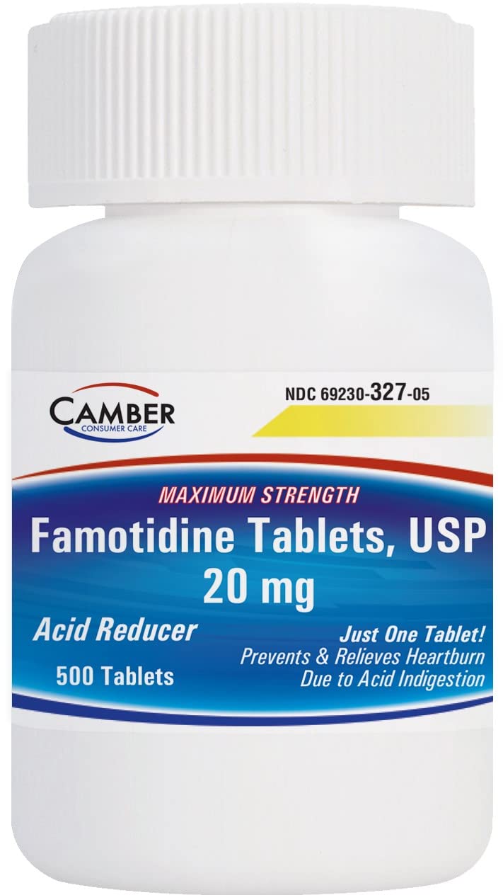 Camber Famotidine Tablets 20 mg Maximum Strength Acid Reducer 500ct Family Pack - FENGGESTORE20