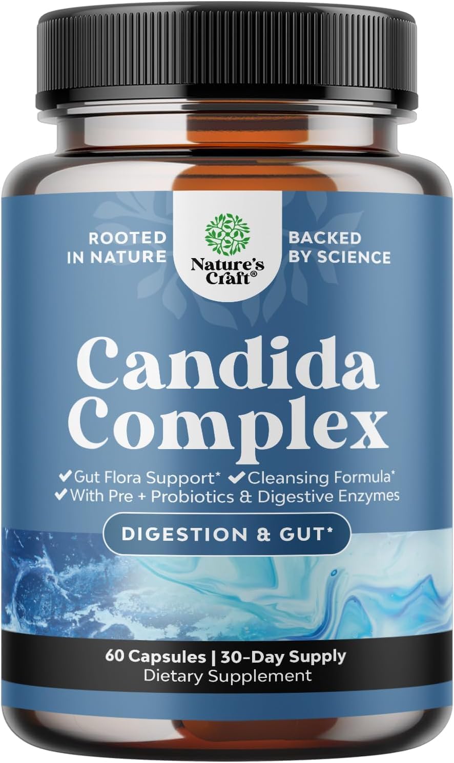 Candida Cleanse Detox for Women - Anti Overgrowth Gut Detox for Women with Caprylic Acid Black Walnut Wormwood and Oregano - Full Body Cleanse - FENGGESTORE20