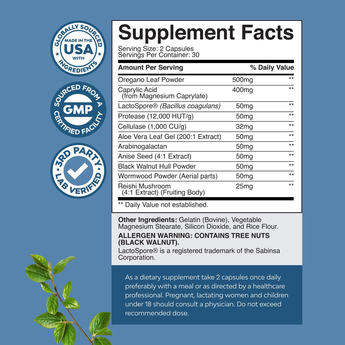 Candida Cleanse Detox for Women - Anti Overgrowth Gut Detox for Women with Caprylic Acid Black Walnut Wormwood and Oregano - Full Body Cleanse - FENGGESTORE20