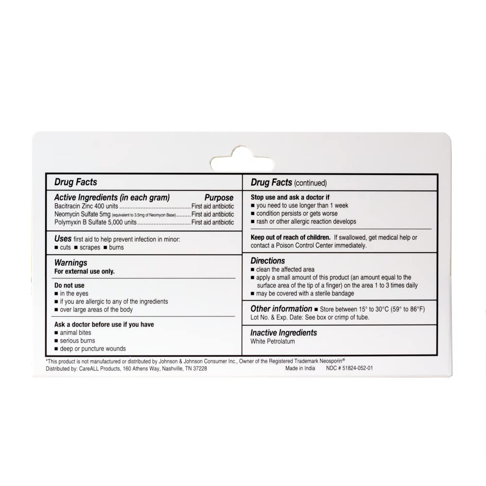 CareAll Triple Antibiotic Ointment 1.0 oz (4 Pack), First Aid Ointment for Minor Scrapes, Cuts, and Burns to Help Prevent Infection, Compare to The Active Ingredients of The Leading Brand - FENGGESTORE20