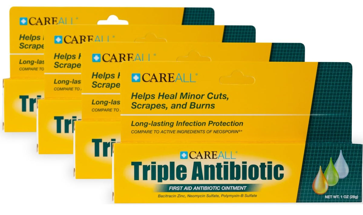 CareAll Triple Antibiotic Ointment 1.0 oz (4 Pack), First Aid Ointment for Minor Scrapes, Cuts, and Burns to Help Prevent Infection, Compare to The Active Ingredients of The Leading Brand - FENGGESTORE20