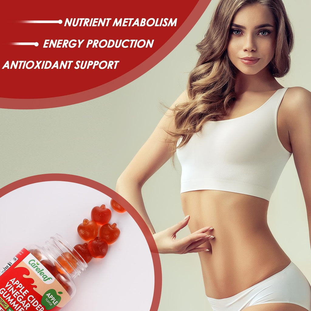 careleaf Apple Cider Vinegar Gummies, Metabolism Gummy with 1000mg AVC & Vitamin B6 Vitamin B12, ACV Gummies for Metabolism, - FENGGESTORE20