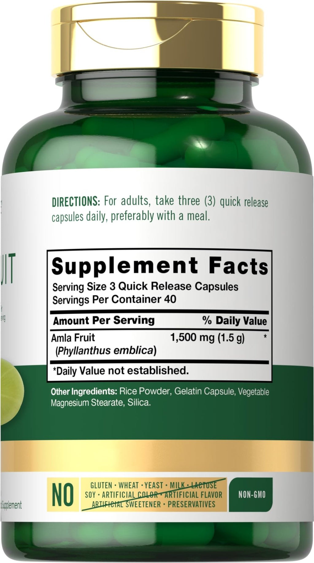 Carlyle Amla Capsules 1500mg | 120 Count | Amalaki Fruit | Herbal Extract Supplement | Non-GMO and Gluten Free - FENGGESTORE20
