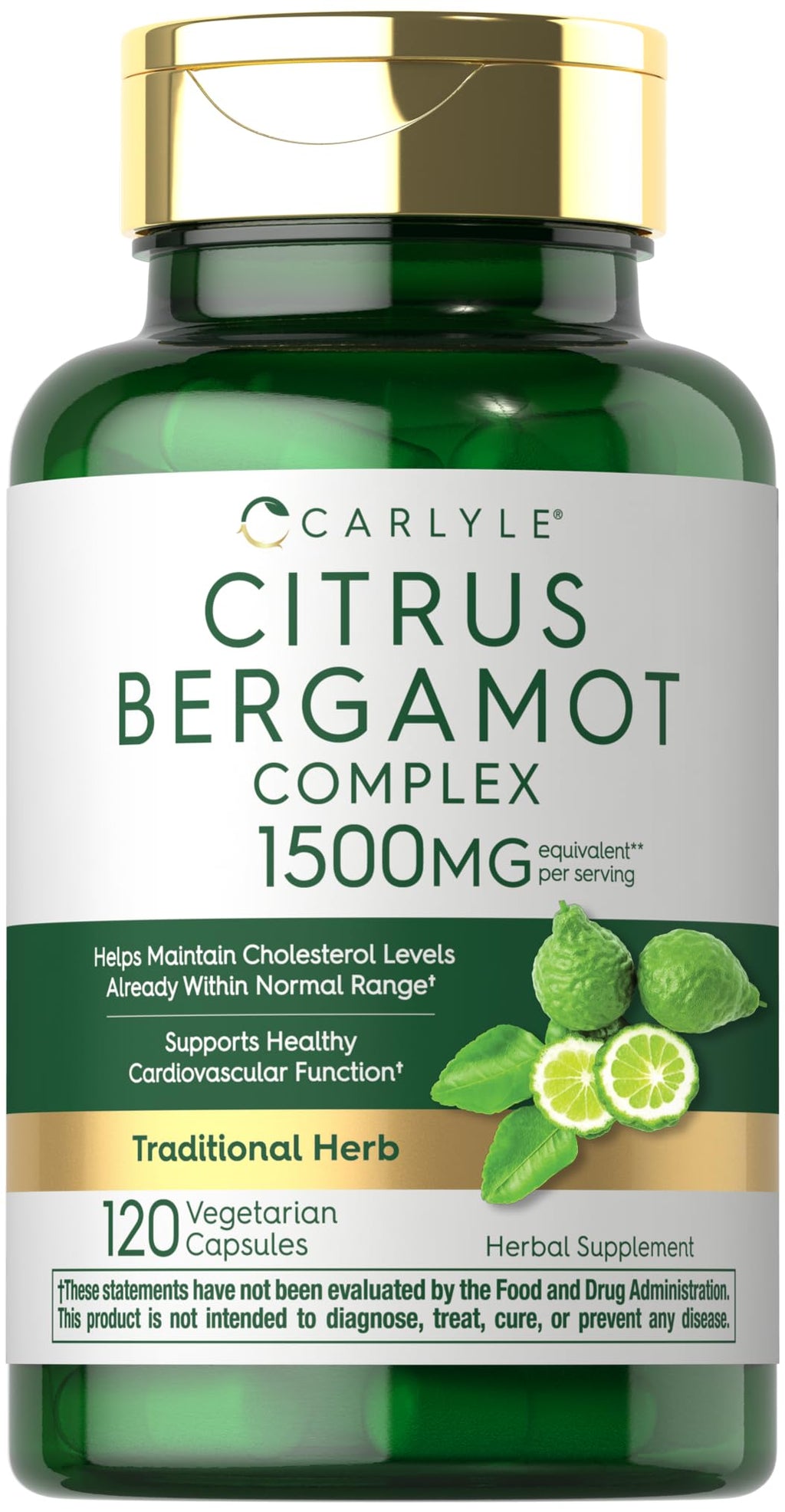 Carlyle Citrus Bergamot Supplement | Extract Complex | 120 Capsules | Non-GMO, Gluten Free - FENGGESTORE20