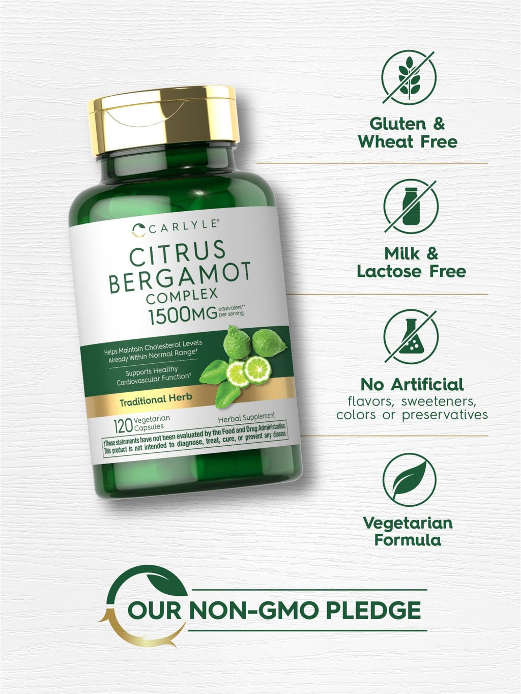 Carlyle Citrus Bergamot Supplement | Extract Complex | 120 Capsules | Non-GMO, Gluten Free - FENGGESTORE20