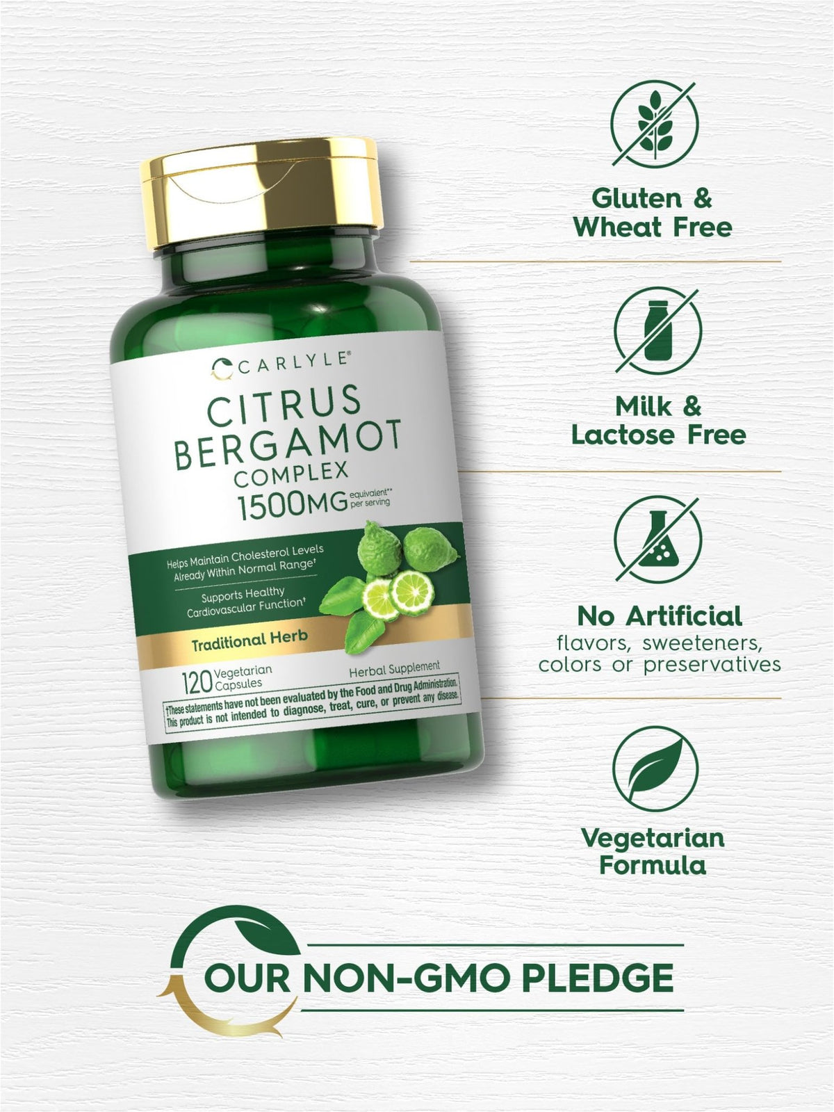 Carlyle Citrus Bergamot Supplement | Extract Complex | 120 Capsules | Non-GMO, Gluten Free - FENGGESTORE20