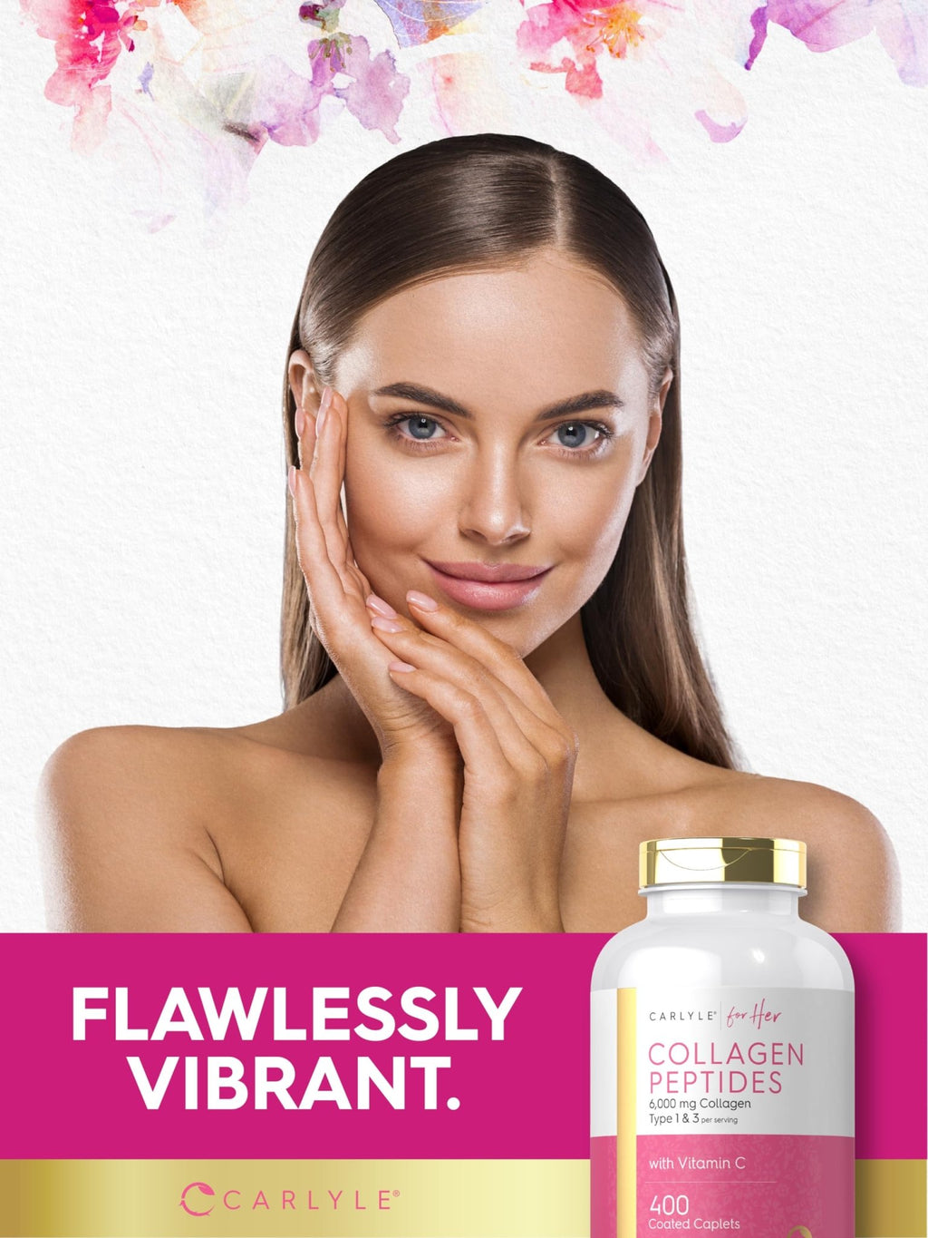 Carlyle Collagen Peptides 6000mg | 400 Caplets | with Vitamin C | Type 1 and 3 | Non-GMO, Gluten Free, Grass Fed Supplement - FENGGESTORE20