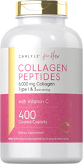 Carlyle Collagen Peptides 6000mg | 400 Caplets | with Vitamin C | Type 1 and 3 | Non-GMO, Gluten Free, Grass Fed Supplement - FENGGESTORE20