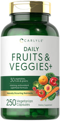 Carlyle Fruits and Veggies Supplement | 250 Capsules | Made with 30 Fruits and Vegetables | Vegetarian, Non-GMO, Gluten Free Superfood Formula - FENGGESTORE20