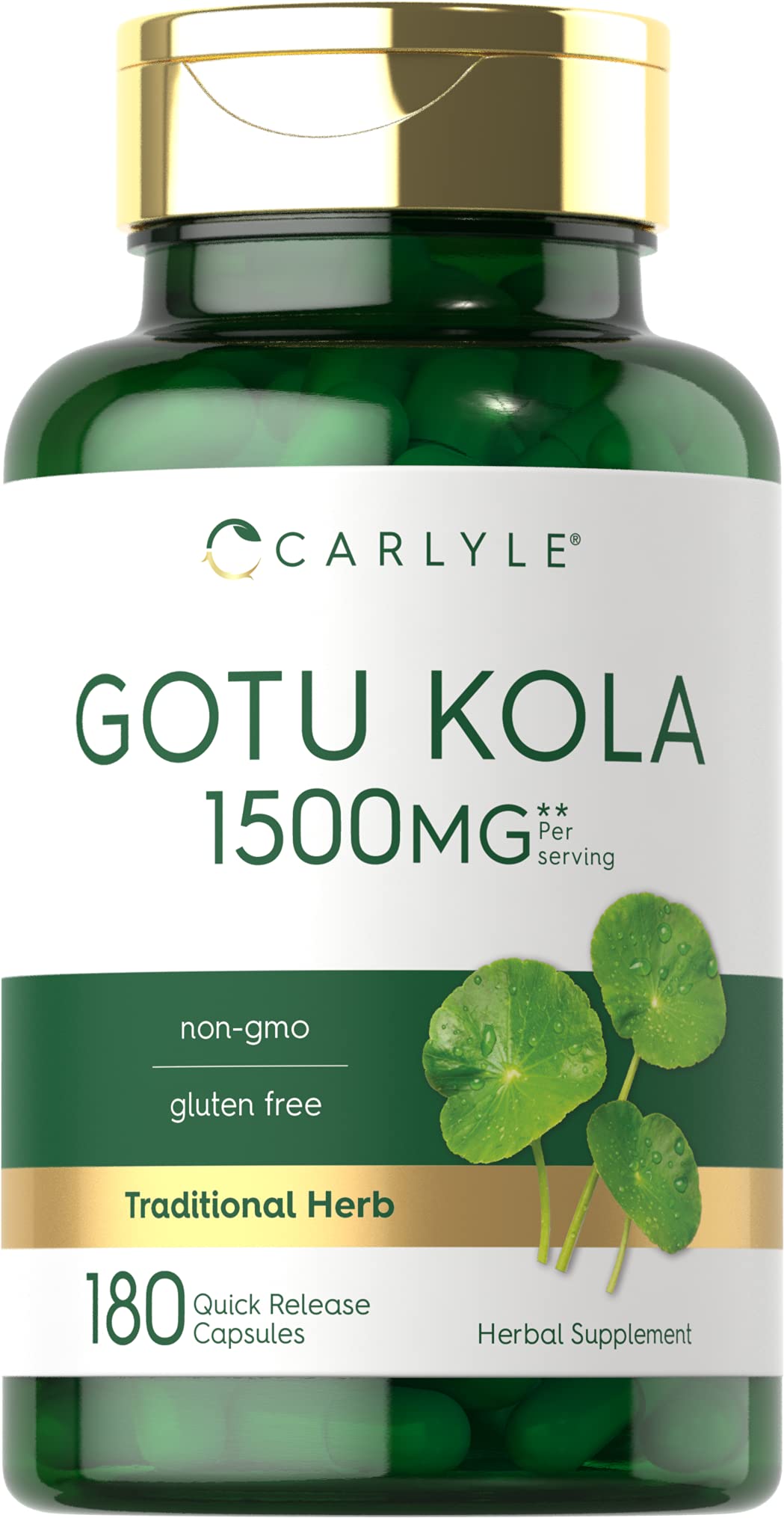 Carlyle Gotu Kola Capsules | 180 Count | Non-GMO, Gluten Free | Traditional Herb Extract - FENGGESTORE20