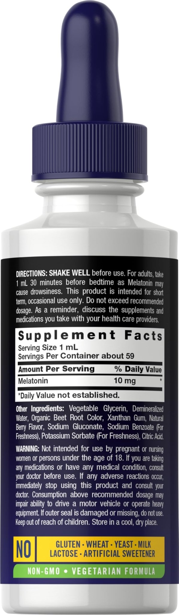 Carlyle Melatonin 10mg | 2 fl oz Liquid Drops | Berry Flavor | for Adults | Non-GMO, Vegetarian Supplement - FENGGESTORE20