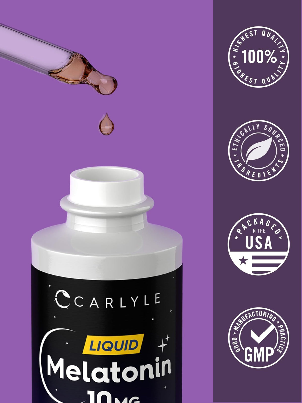Carlyle Melatonin 10mg | 2 fl oz Liquid Drops | Berry Flavor | for Adults | Non-GMO, Vegetarian Supplement - FENGGESTORE20