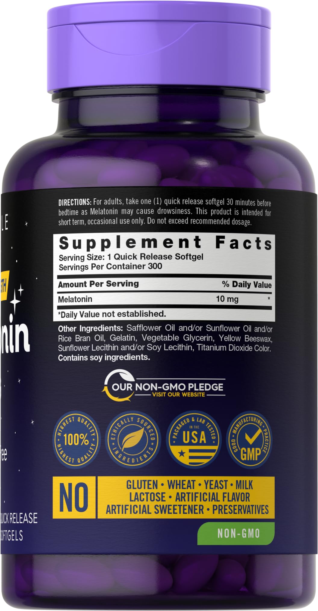 Carlyle Melatonin 10mg | 300 Softgels | Extra Strength Support for Adults | Non-GMO, Gluten Free Supplement - FENGGESTORE20