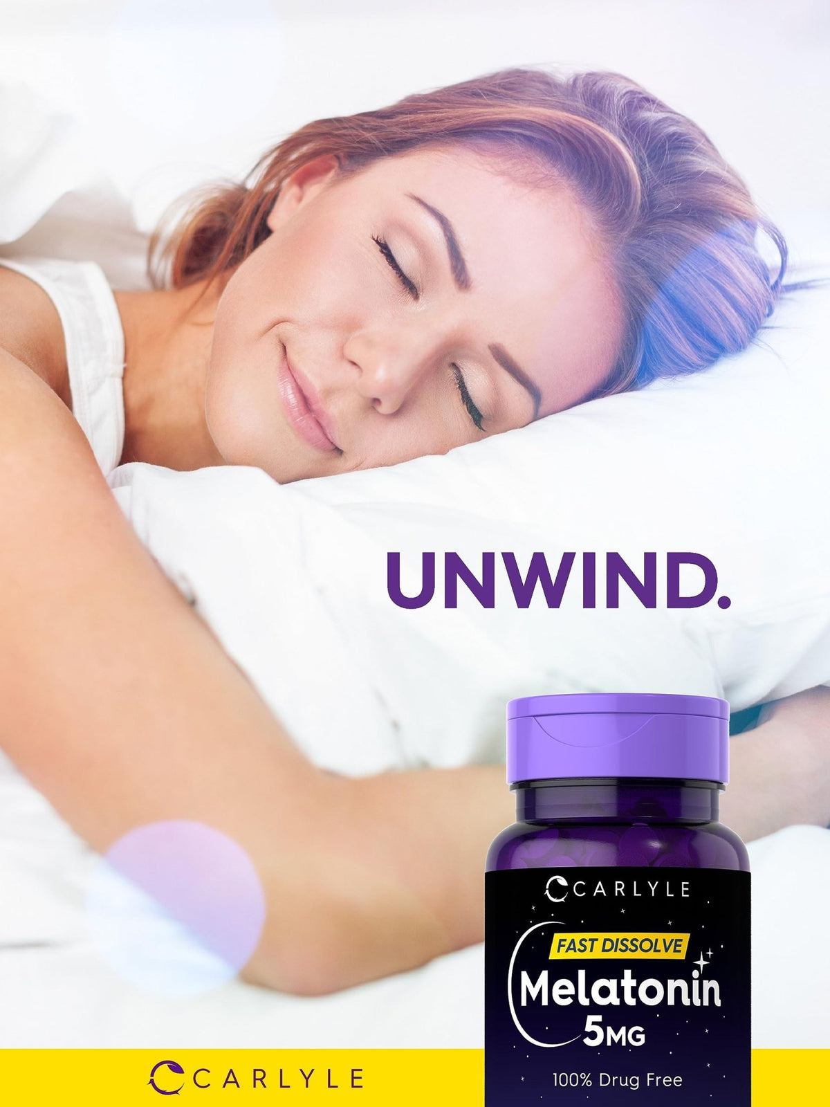 Carlyle Melatonin 5 mg Fast Dissolve 300 Tablets | Berry Flavor | Vegetarian, Non-GMO Supplement - FENGGESTORE20