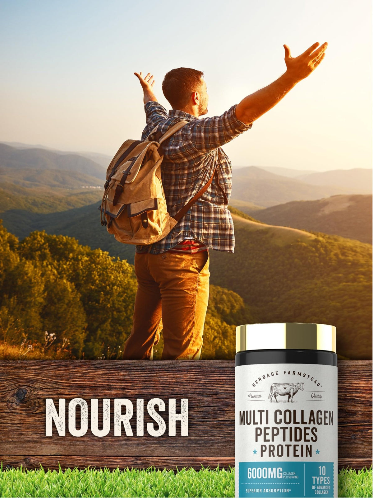 Carlyle Multi Collagen Peptides 6000mg | 120 Caplets | 10 Types of Advanced Collagen with Protein | Non-GMO, Gluten Free Supplement | by Herbage Farmstead - FENGGESTORE20