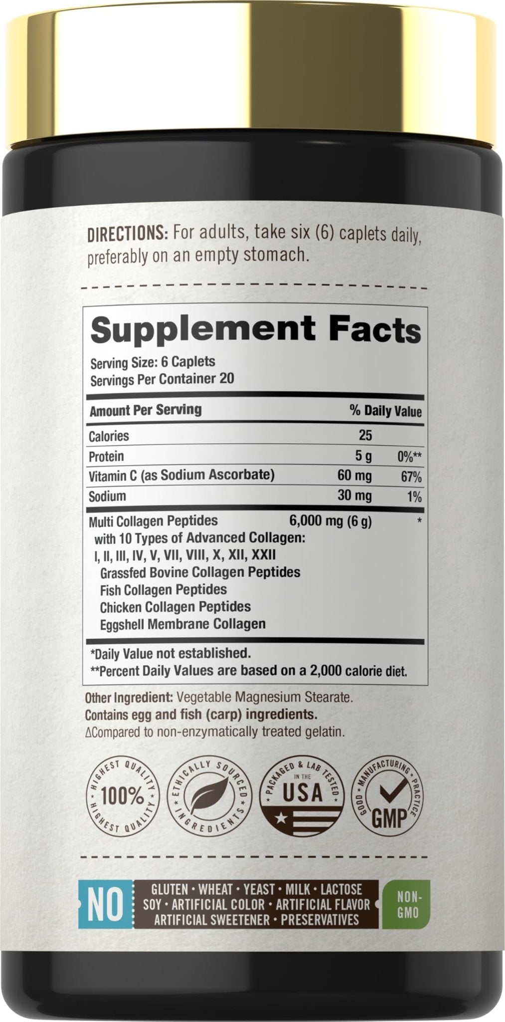 Carlyle Multi Collagen Peptides 6000mg | 120 Caplets | 10 Types of Advanced Collagen with Protein | Non-GMO, Gluten Free Supplement | by Herbage Farmstead - FENGGESTORE20