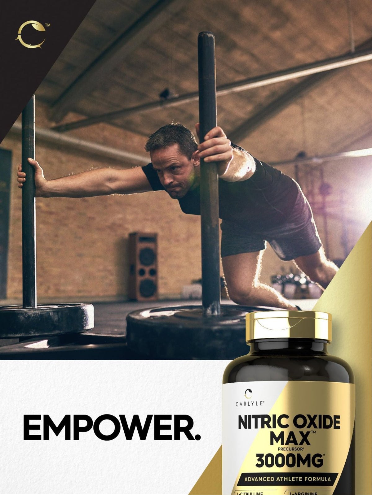 Carlyle Nitric Oxide Supplement 3000mg | 120 Capsules | with L-Arginine & L-Citrulline | for Men & Women | Pre & Post Workout | Non-GMO, Gluten Free - FENGGESTORE20